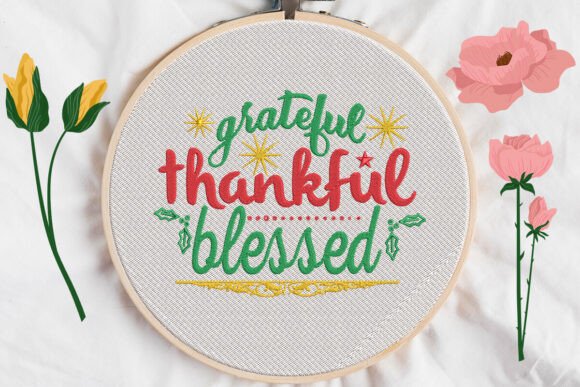 Grateful Thankful Blessed: A Thanksgiving Embroidery Review